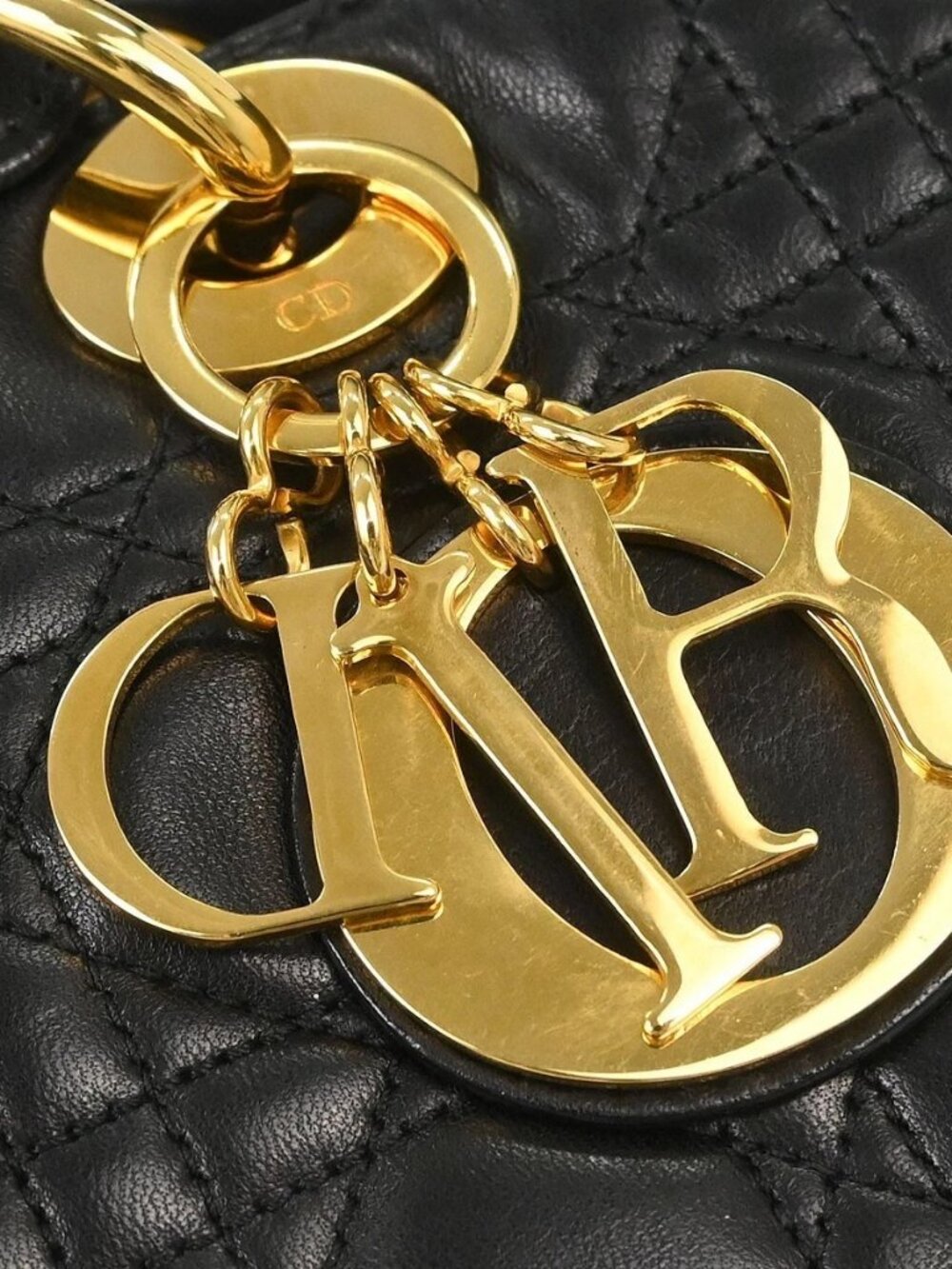 Christian Dior Black Lambskin Lady Dior Cannage 2way Handbag - Picture 6 of 10